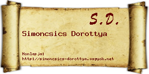 Simoncsics Dorottya névjegykártya